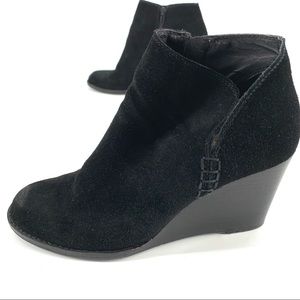 Lucky Brand black wedge booties size 9